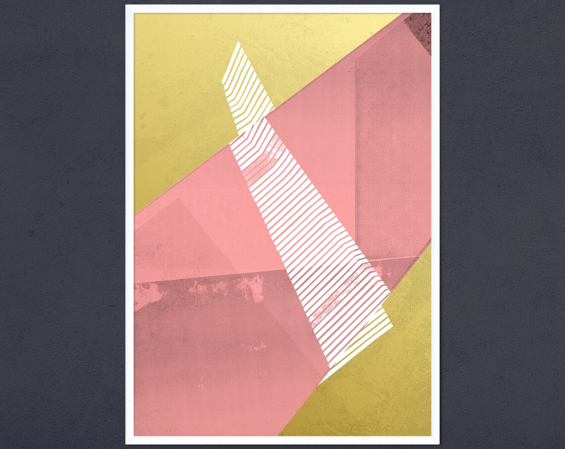 Abstract Shapes Wall Art Print Mid Century Nordic Scandinavian Decor Retro Minimal