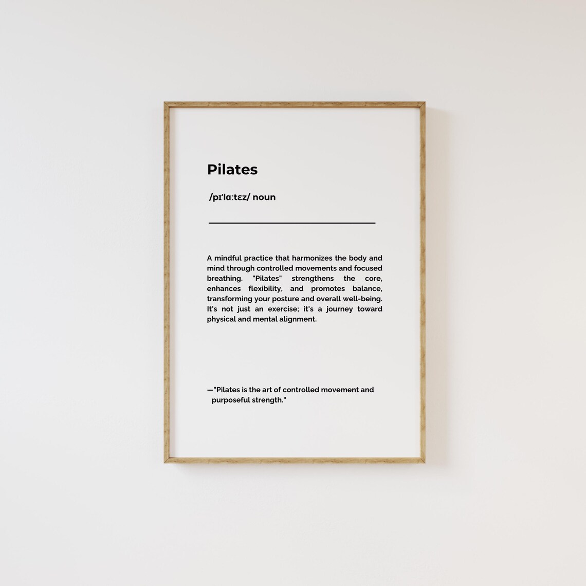 Pilates Definition Typography Gym Studio Wall Art - Image 3