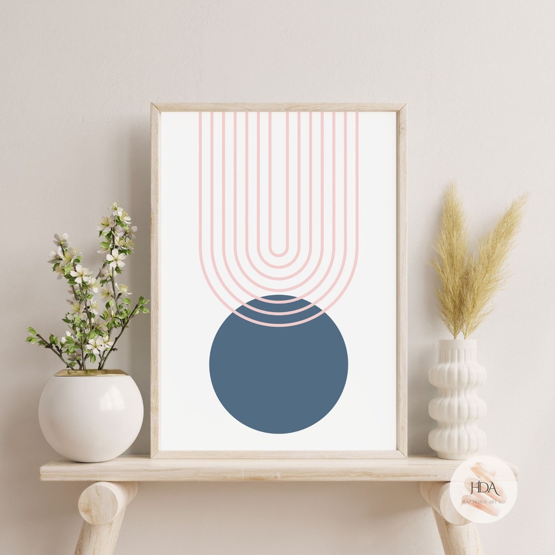 Boho Abstract Geometric Pastel Mid Century Modern Print Gift - Image 4