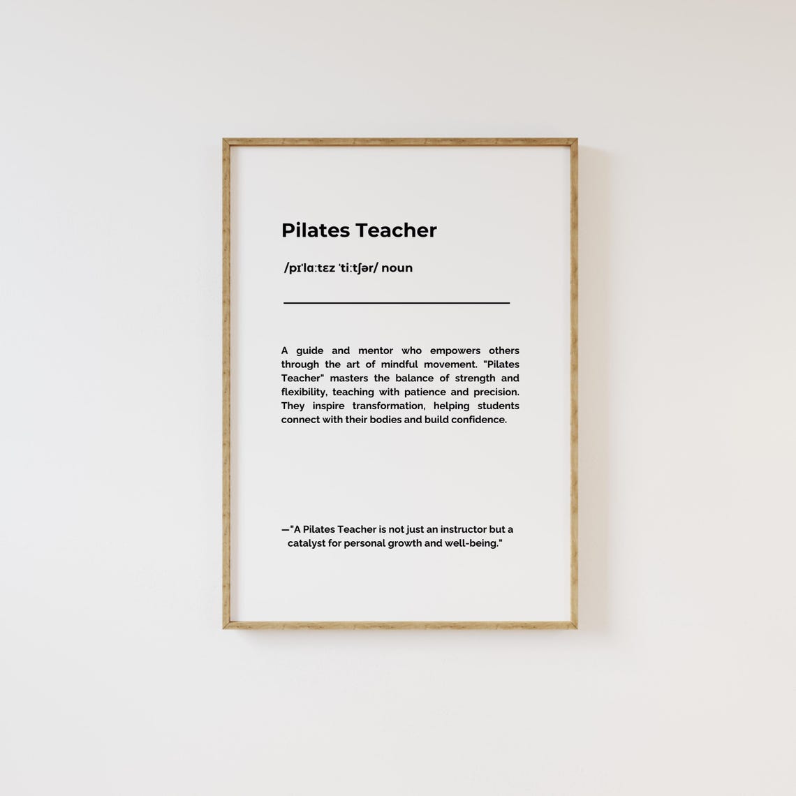 Pilates Teacher Definition Studio Appreciation Minimalist Gift Poster - Image 2