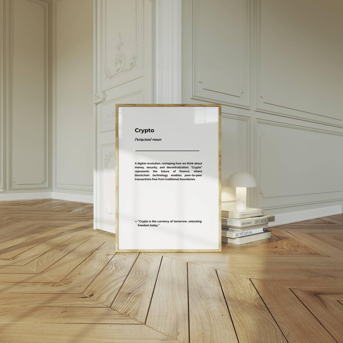 Crypto Definition Digital Currency Future Tech Minimalist Poster