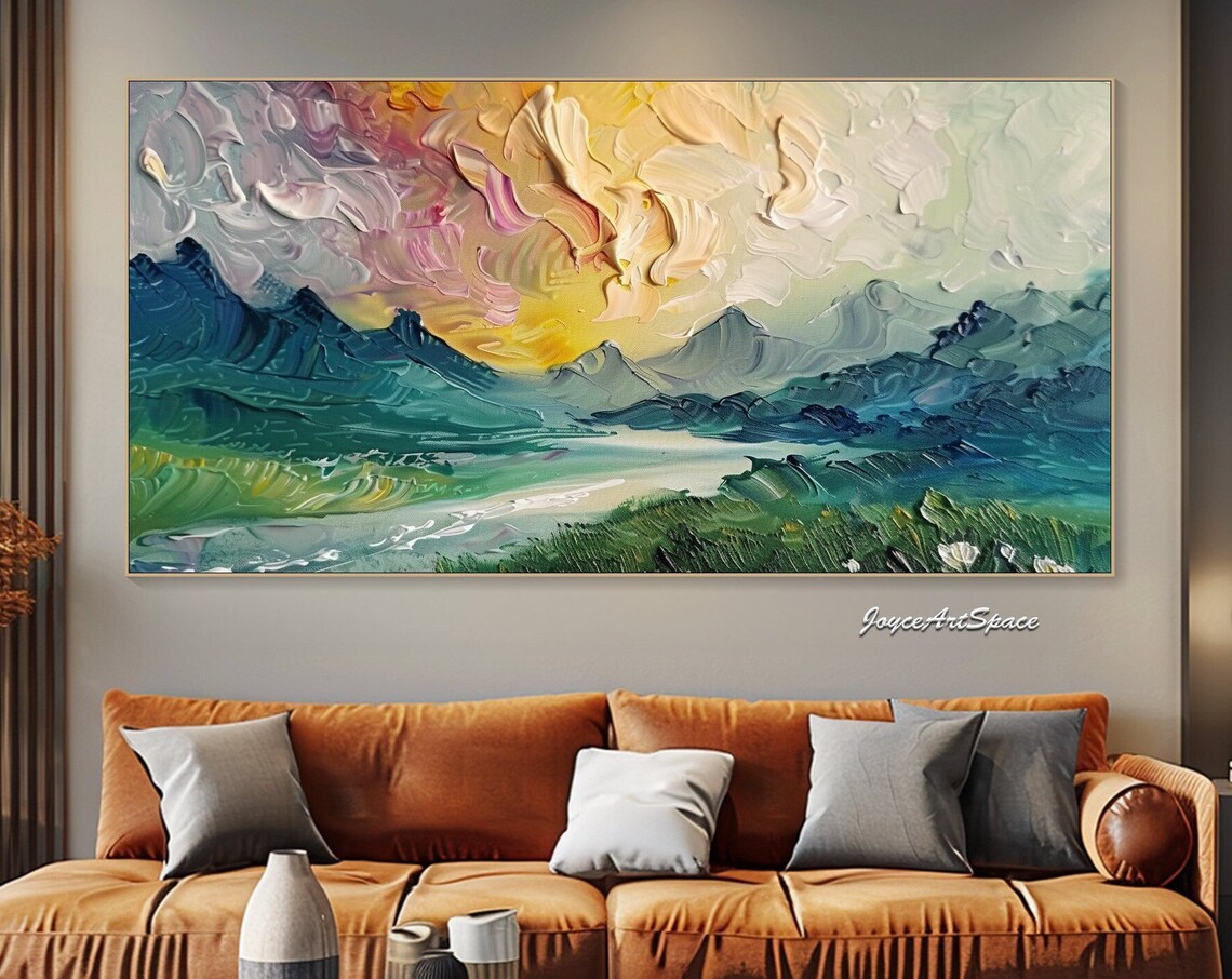 Abstract Textured Impasto Landscape Art Print
