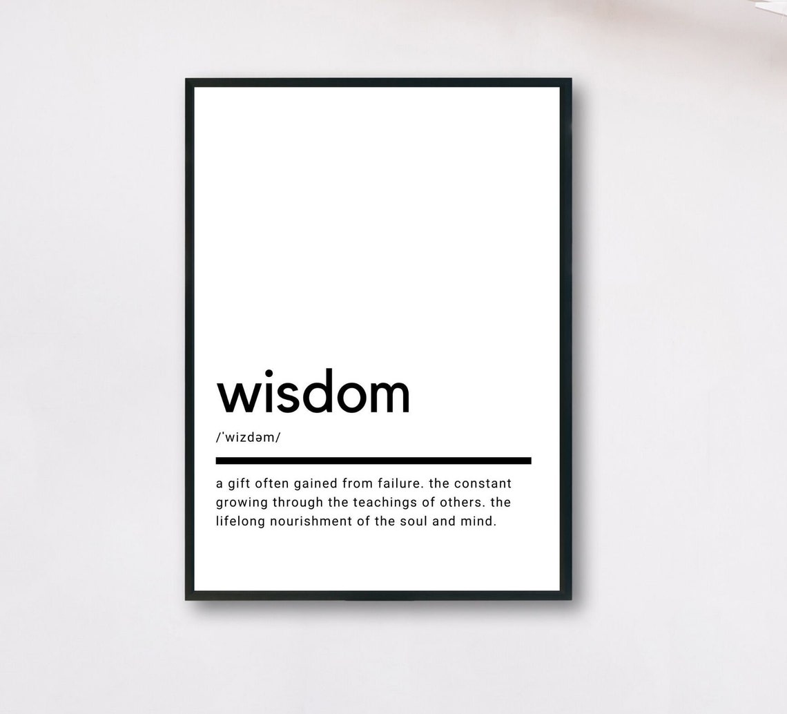 Wisdom Definition Quote Poster Print