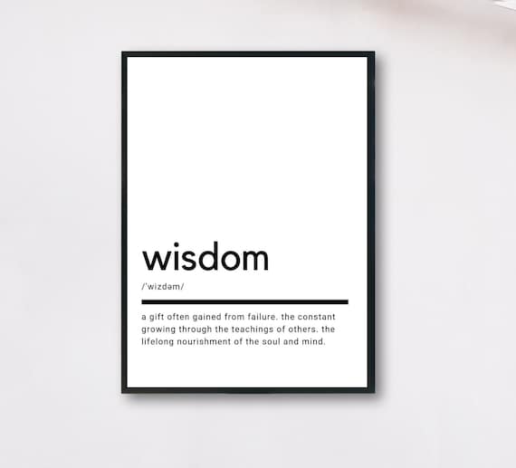 Wisdom Definition Quote Poster Print
