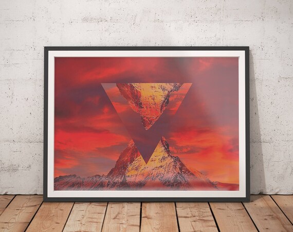 Minimalist Wall Art Mountain Print Geometric Print Nordic Scandinavian Print Modern Wall Art Geometric Wall Art Minimalist Art