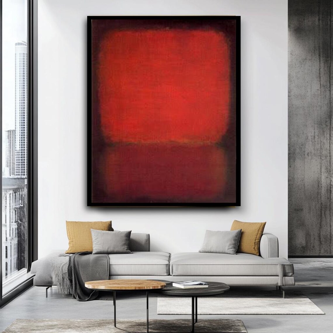 Rothko-Inspired Red Abstract Color Field Art Print - Image 3