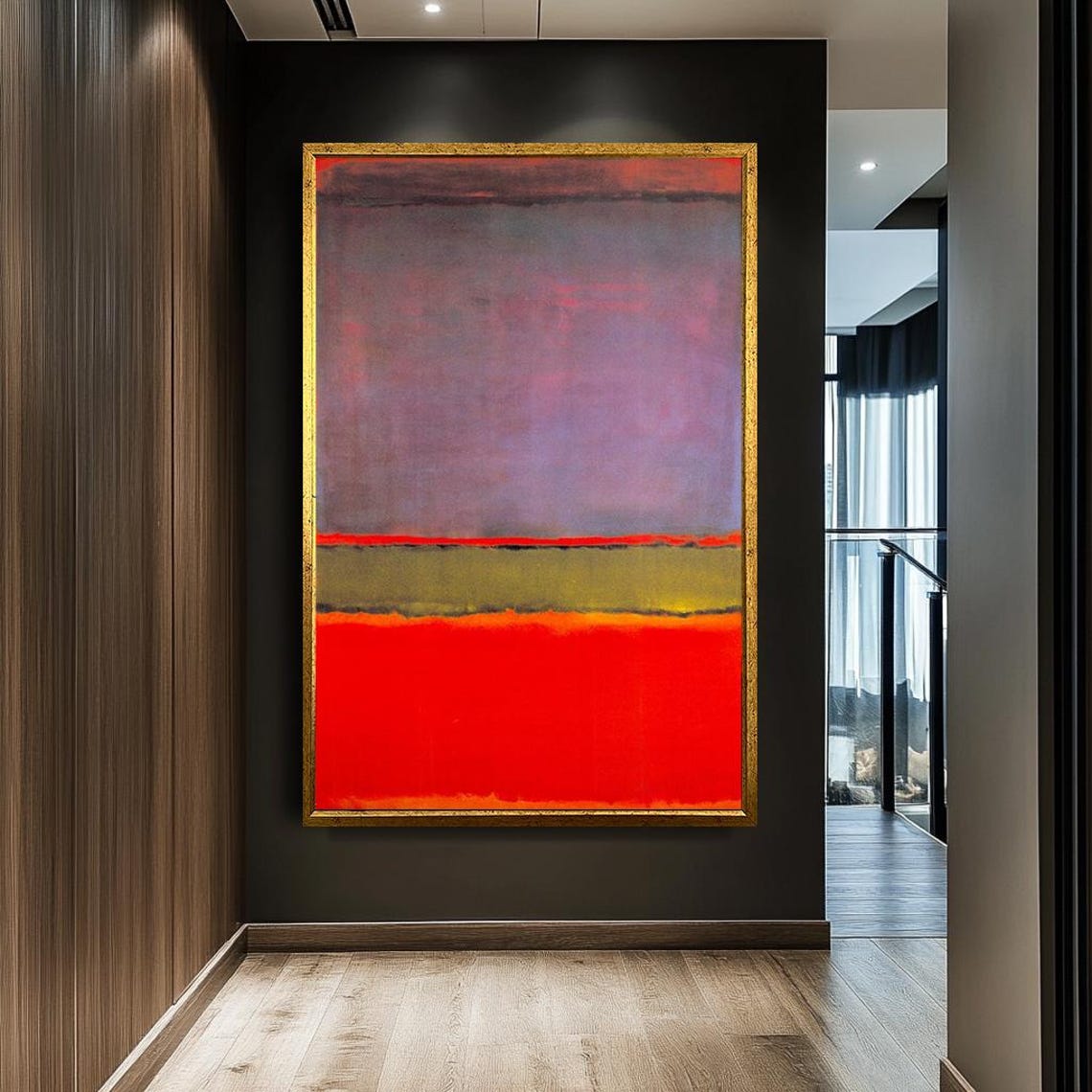 Mark Rothko Style Mauve Red Minimalist Color Field Abstract Poster