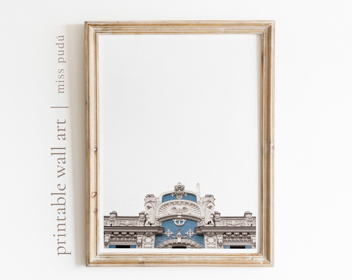 Riga Art Nouveau Building Minimalist Architecture Photo Poster