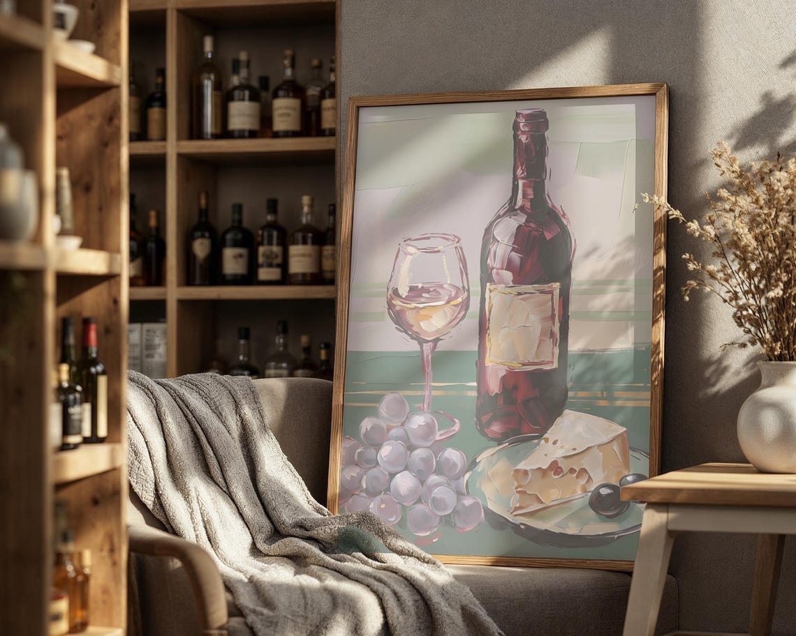 Cheese And Wine Art Print - Image 4
