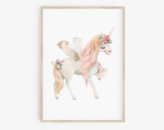 Unicorn Poster, Girls Room Decor Wall Art Print