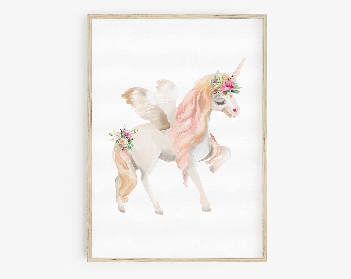Unicorn Poster, Girls Room Decor Wall Art Print