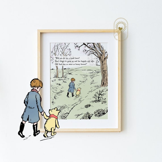 Winnie the Pooh Nursery Decor, Classic Affirmation Art
