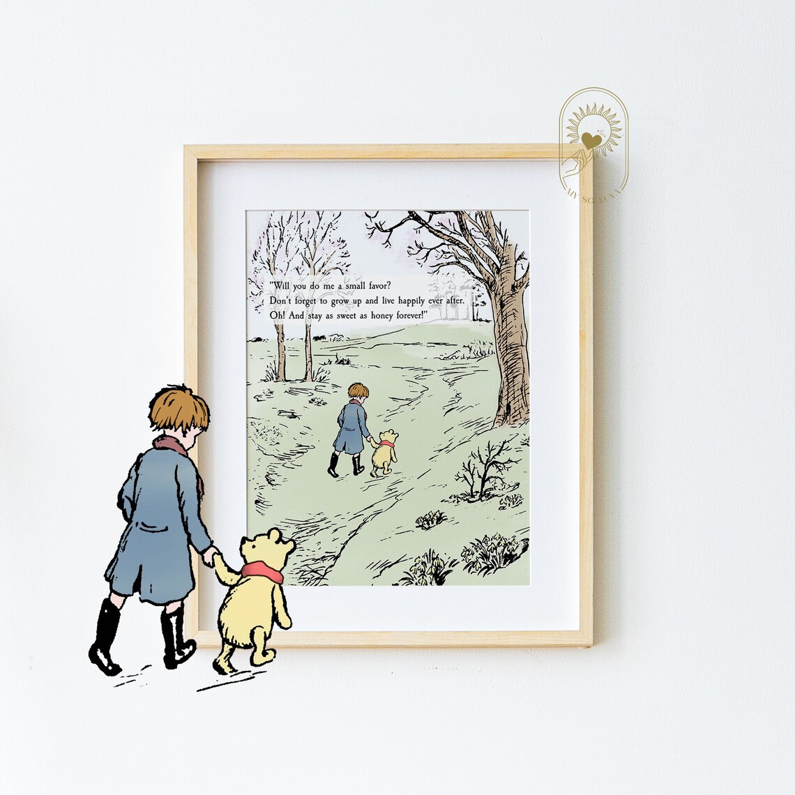 Winnie the Pooh Nursery Decor, Classic Affirmation Art