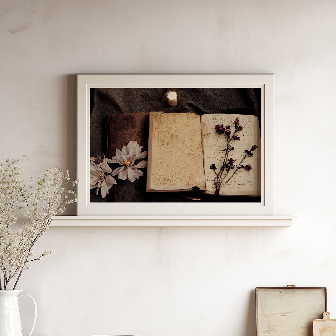 Poetic Dried Floral Art Print, Dark Academia Decor - Image 4