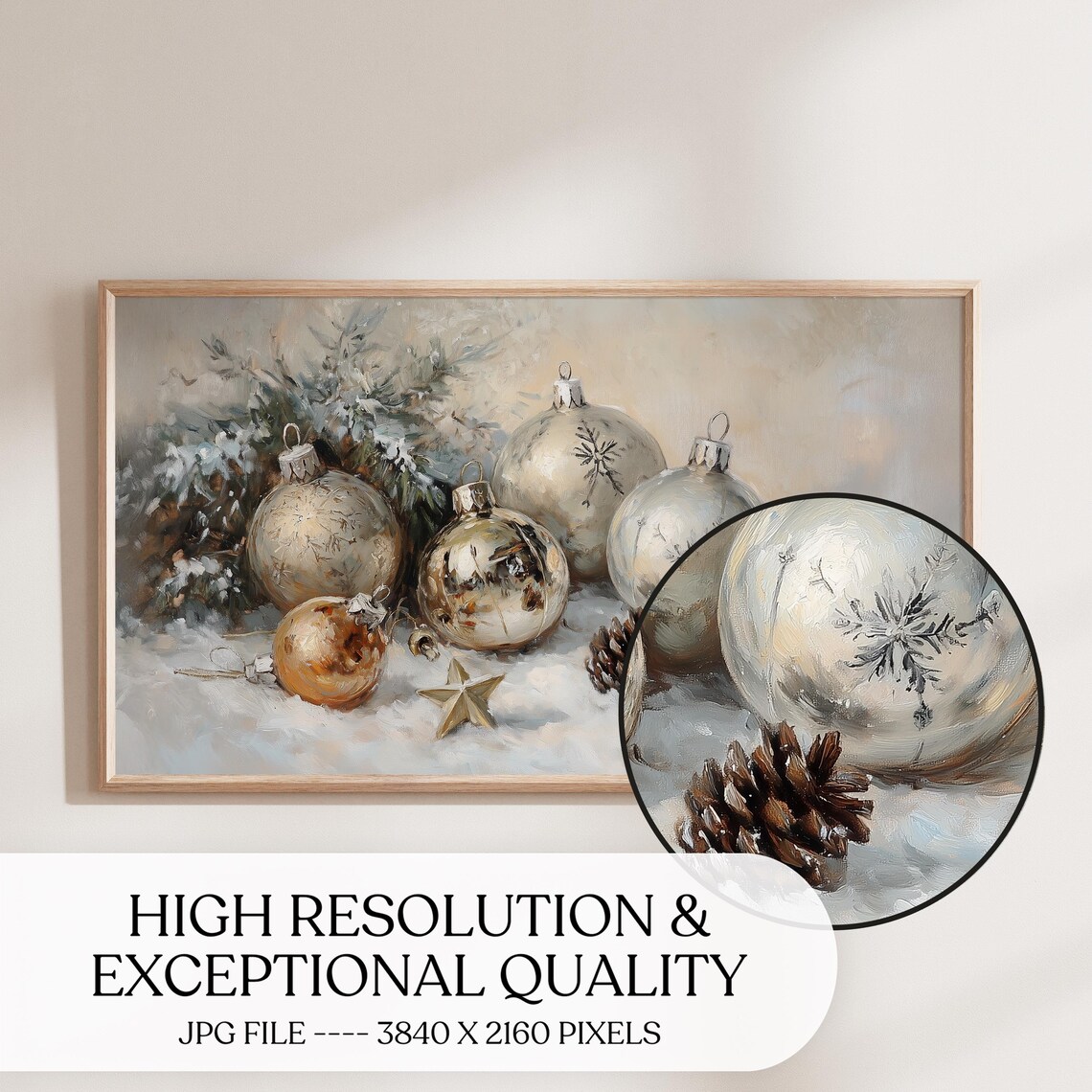 Vintage Ornament Frame TV Holiday Art Print - Image 4