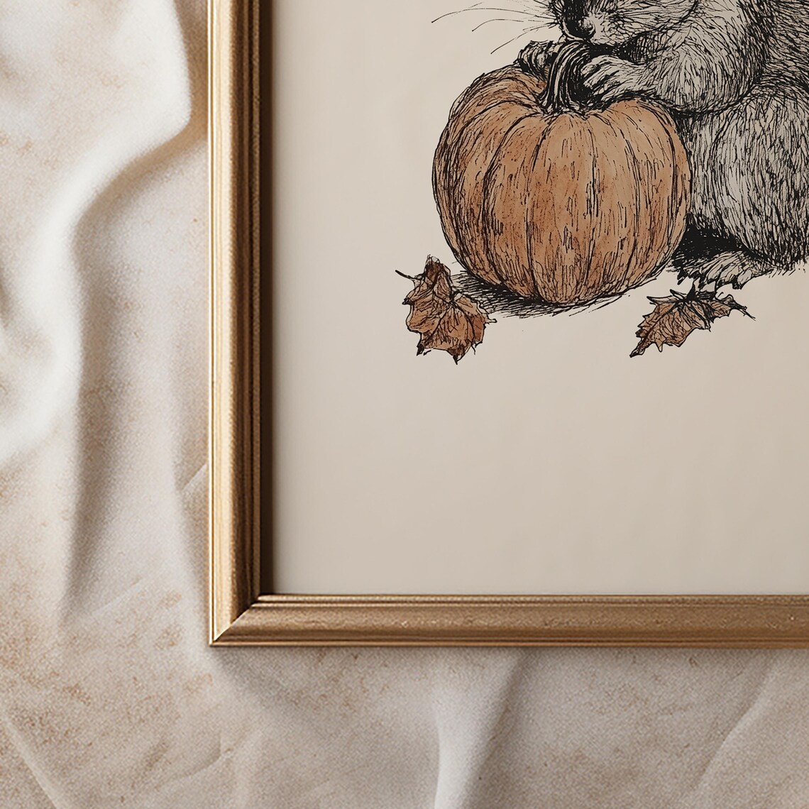 Squirrel Pumpkin Illustration, Cute Halloween Decor - Image 3