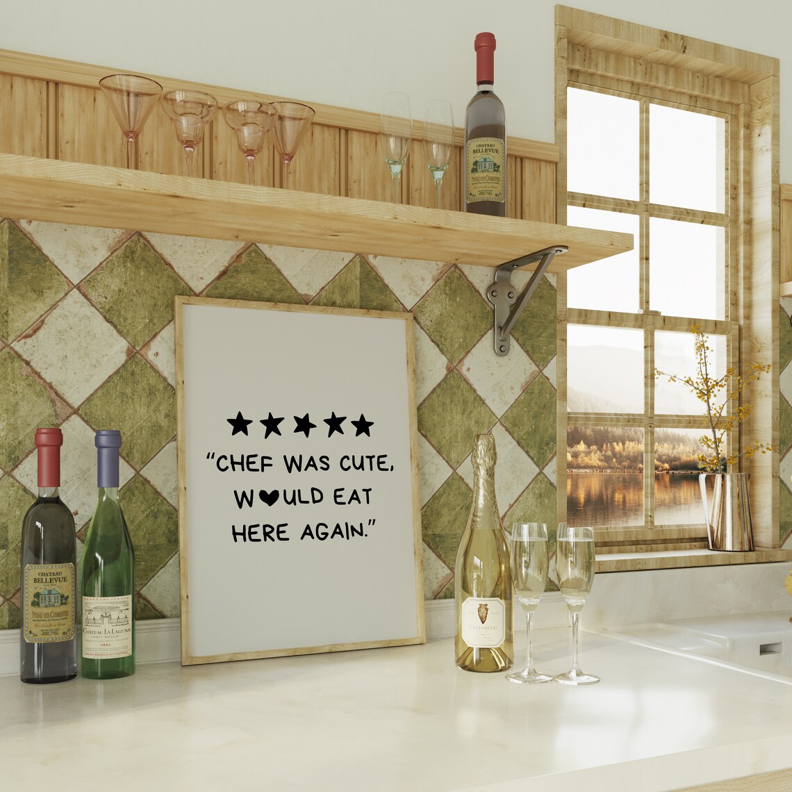 Cute Kitchen Print, Minimalist Eclectic Kitchen Art - Image 3