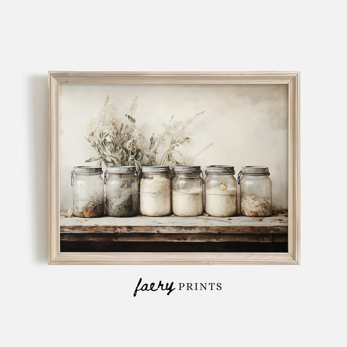 Country Kitchen Farmhouse Mason Jar Spices Art Print - Image 5