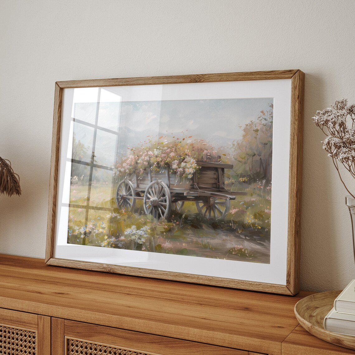 Wildflower Spring Wagon Art Print, Farmhouse Decor - Image 4