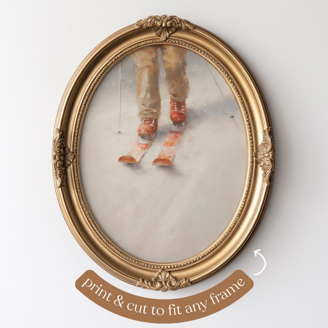 Vintage Skier Gliding Through Fresh Snow Red Boots Winter Poster - Image 4