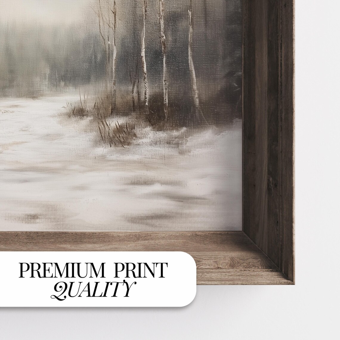 Winter Forest Print, Rustic Snowy Landscape Art - Image 2