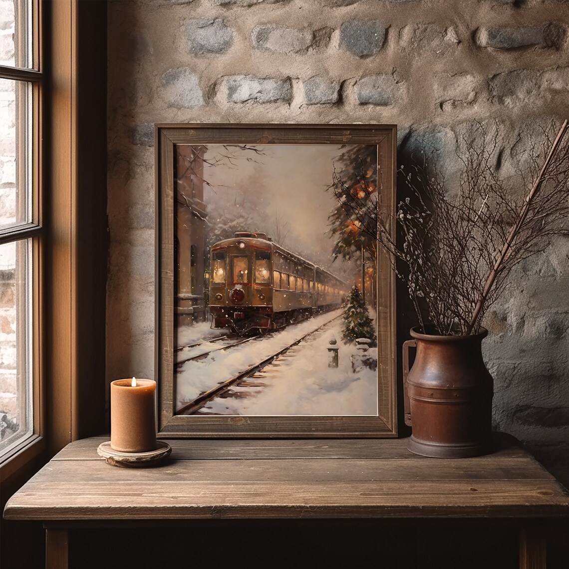Winter Train Christmas Art Print, Seasonal Home Decor - Image 5