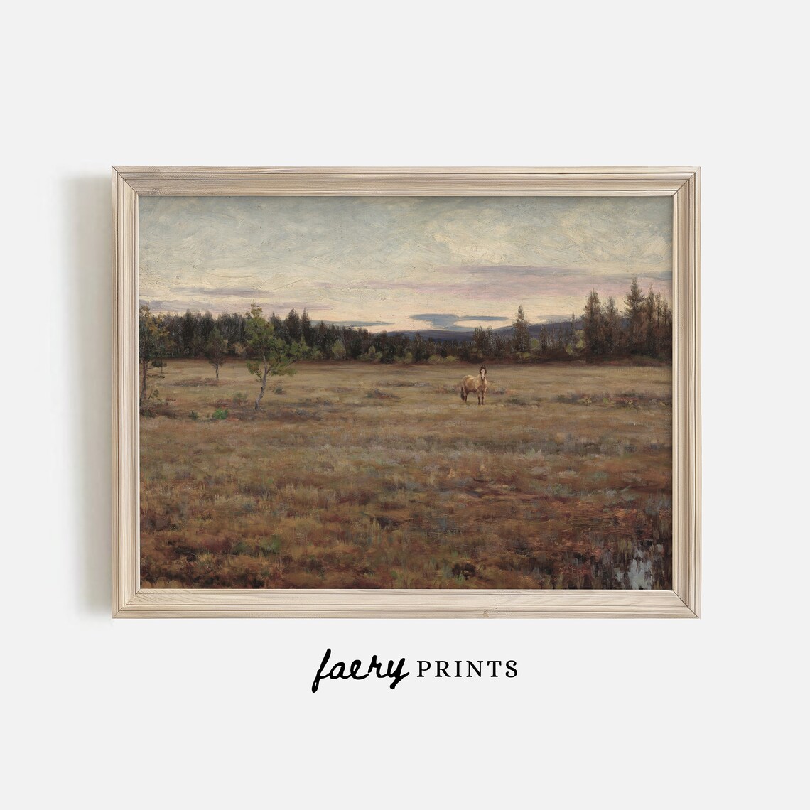 Country Landscape Horse Art Print, Farmhouse Vintage Style - Image 2