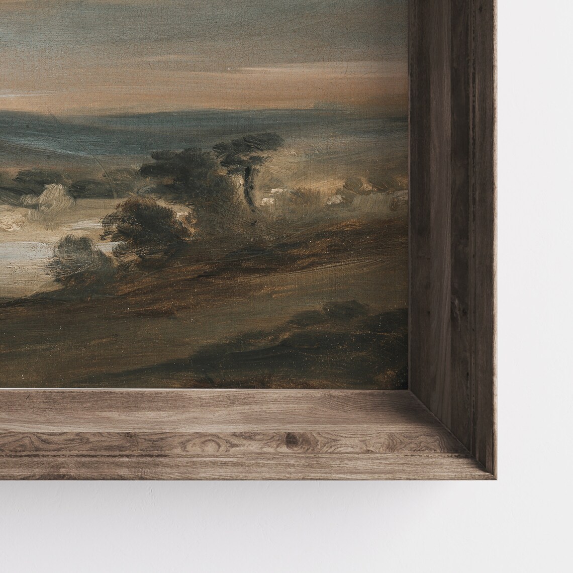Moody Misty Valley Landscape at Dusk Classical Oil Painting Poster - Image 3