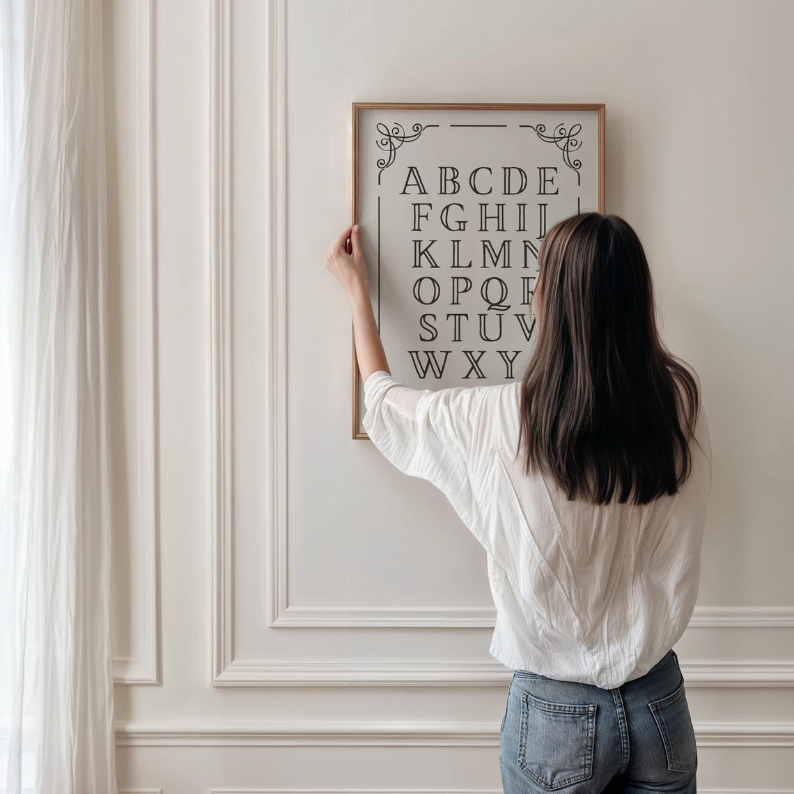 Vintage ABC Alphabet Letters With Ornate Corners Nursery Art Poster - Image 2