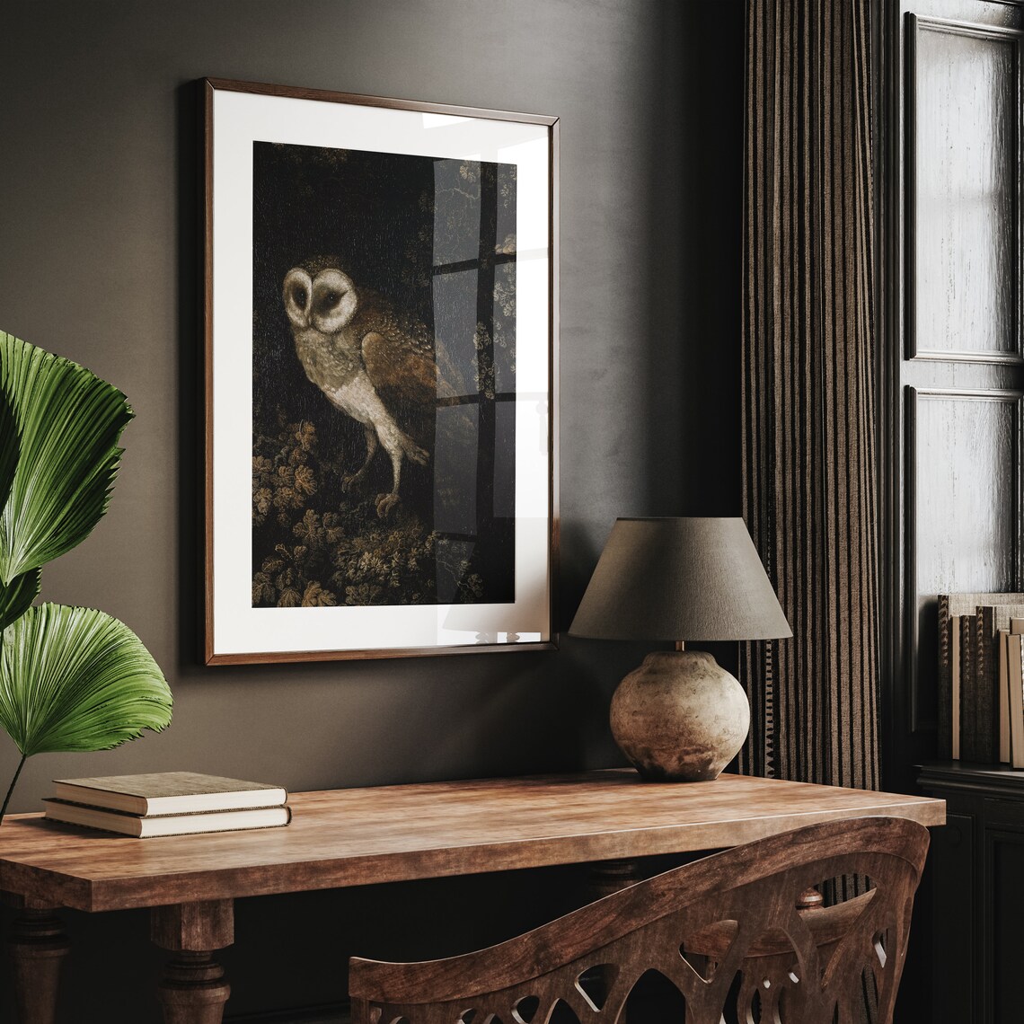 Owl Print, Vintage Dark Academia Wall Decor - Image 2
