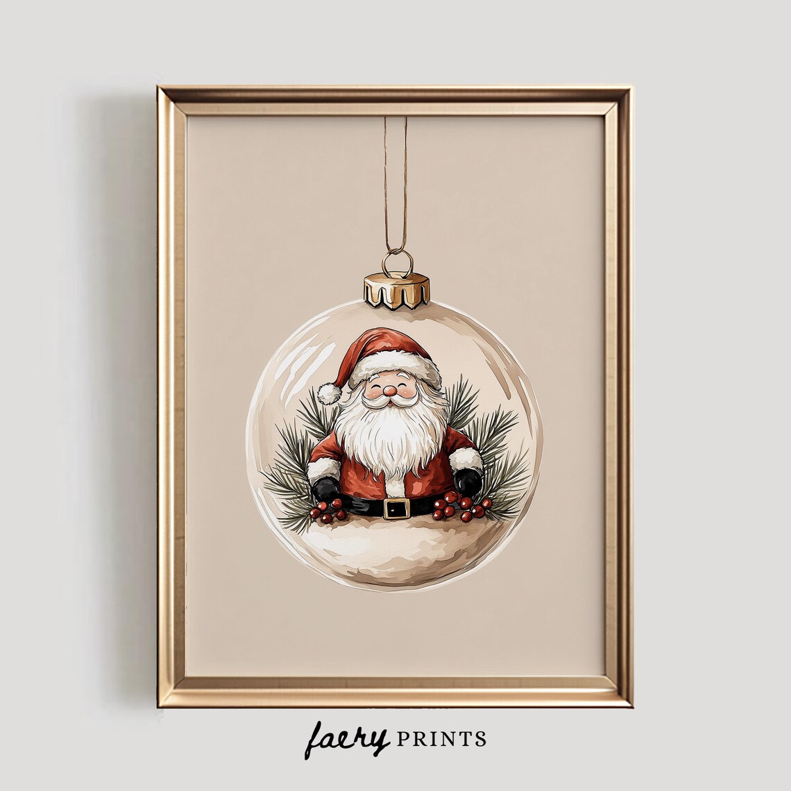 Santa Claus Snowglobe Ornament, Festive Christmas Poster - Image 5