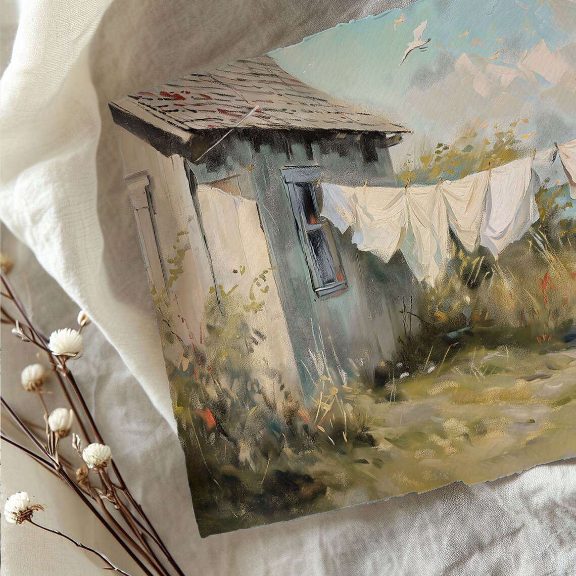Seaside Laundry Vintage Aesthetic Art Print - Image 4