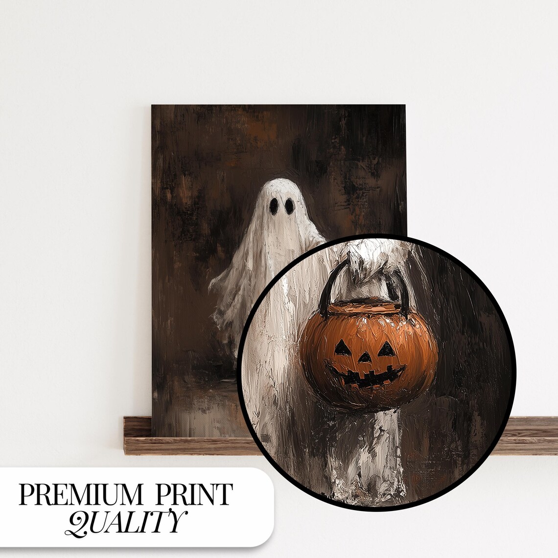 Halloween Ghost Print, Rustic Halloween Wall Art - Image 4