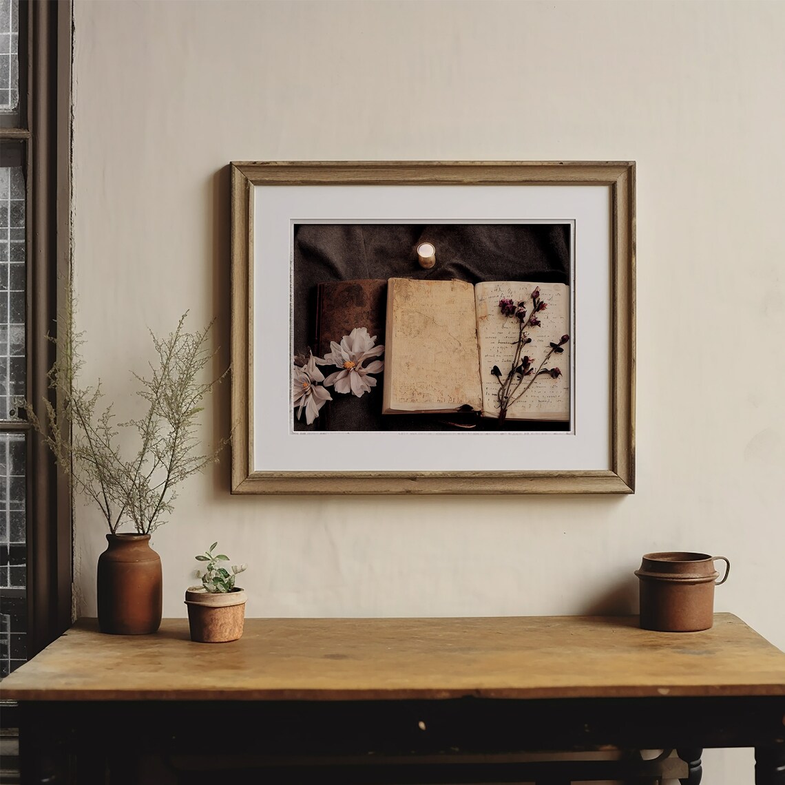 Poetic Dried Floral Art Print, Dark Academia Decor - Image 5