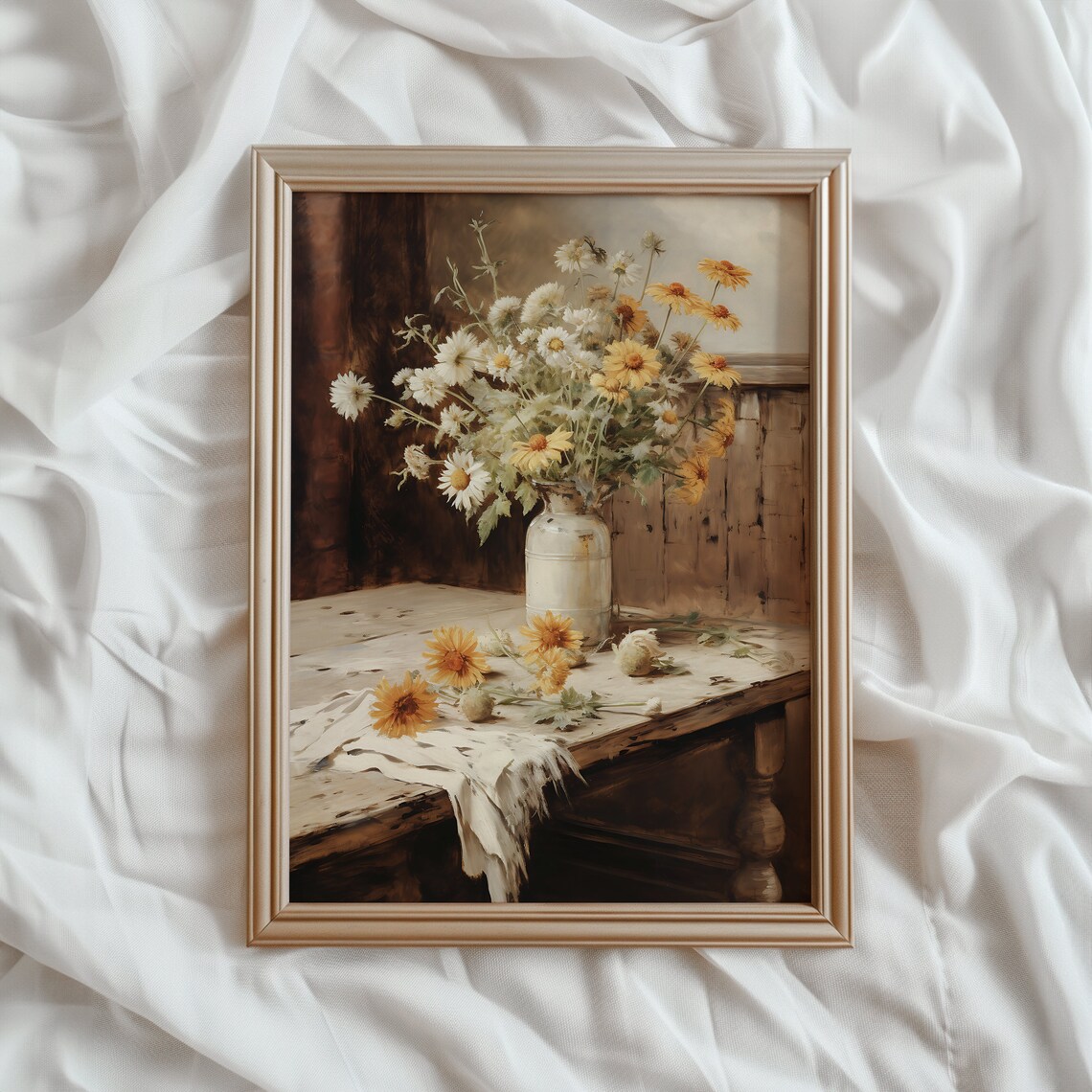 Farmhouse Sunflower Print, Rustic Spring Art