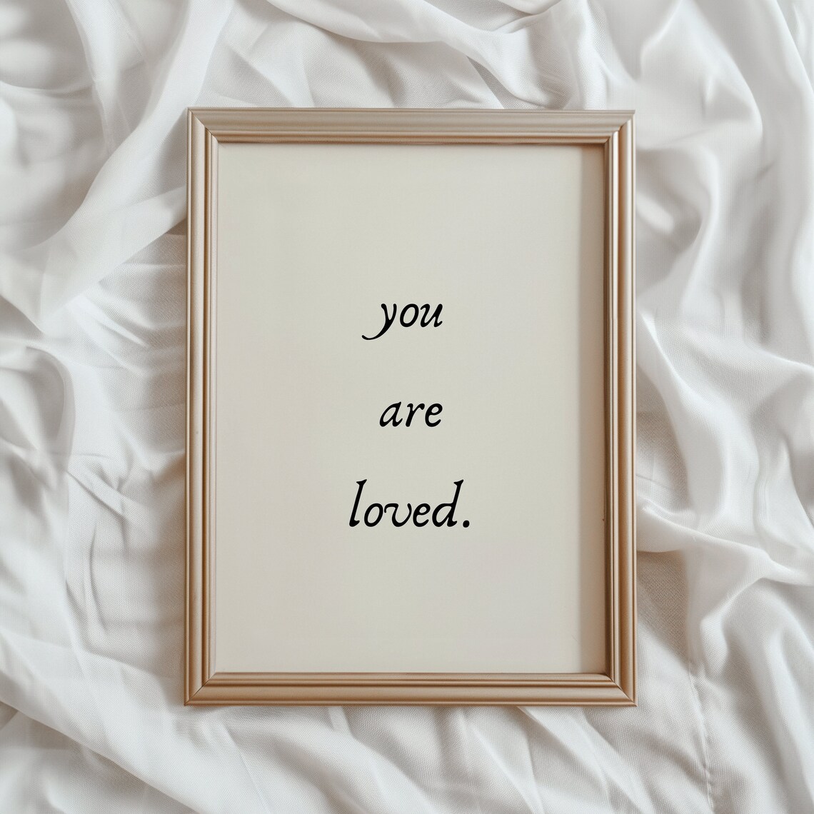 You Are Loved Quote Art Print, Neutral Nursery Decor - Image 2