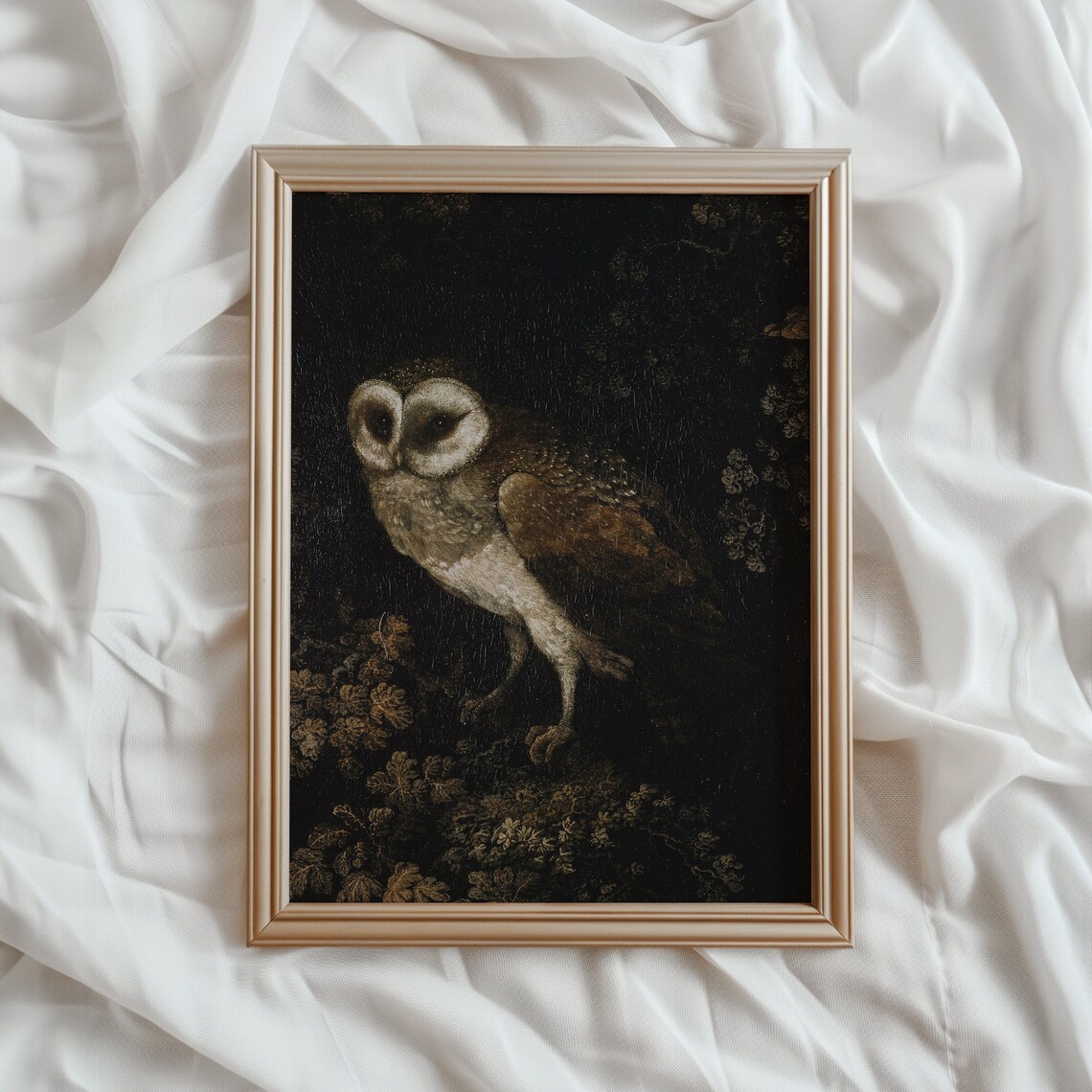 Owl Print, Vintage Dark Academia Wall Decor