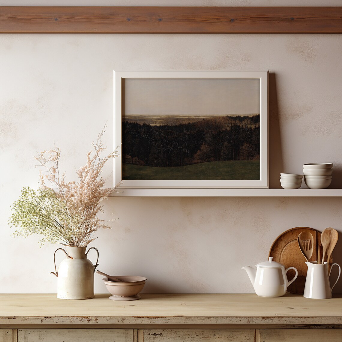 Moody Landscape Art Print, Vintage Rustic Mountain - Image 4
