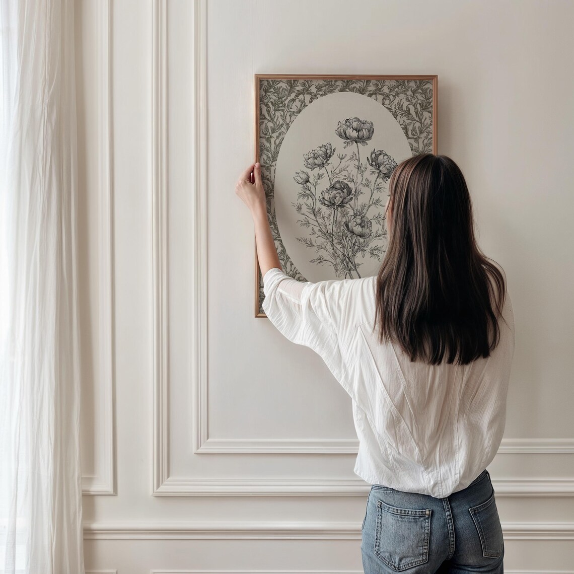 Floral Art Print, Vintage Neutral Nursery Decor - Image 3