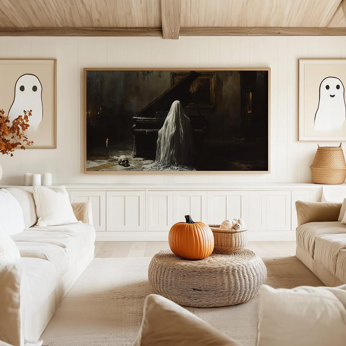 Ghost Playing a Grand Piano in a Haunted Dark Hall Halloween Poster - Image 5