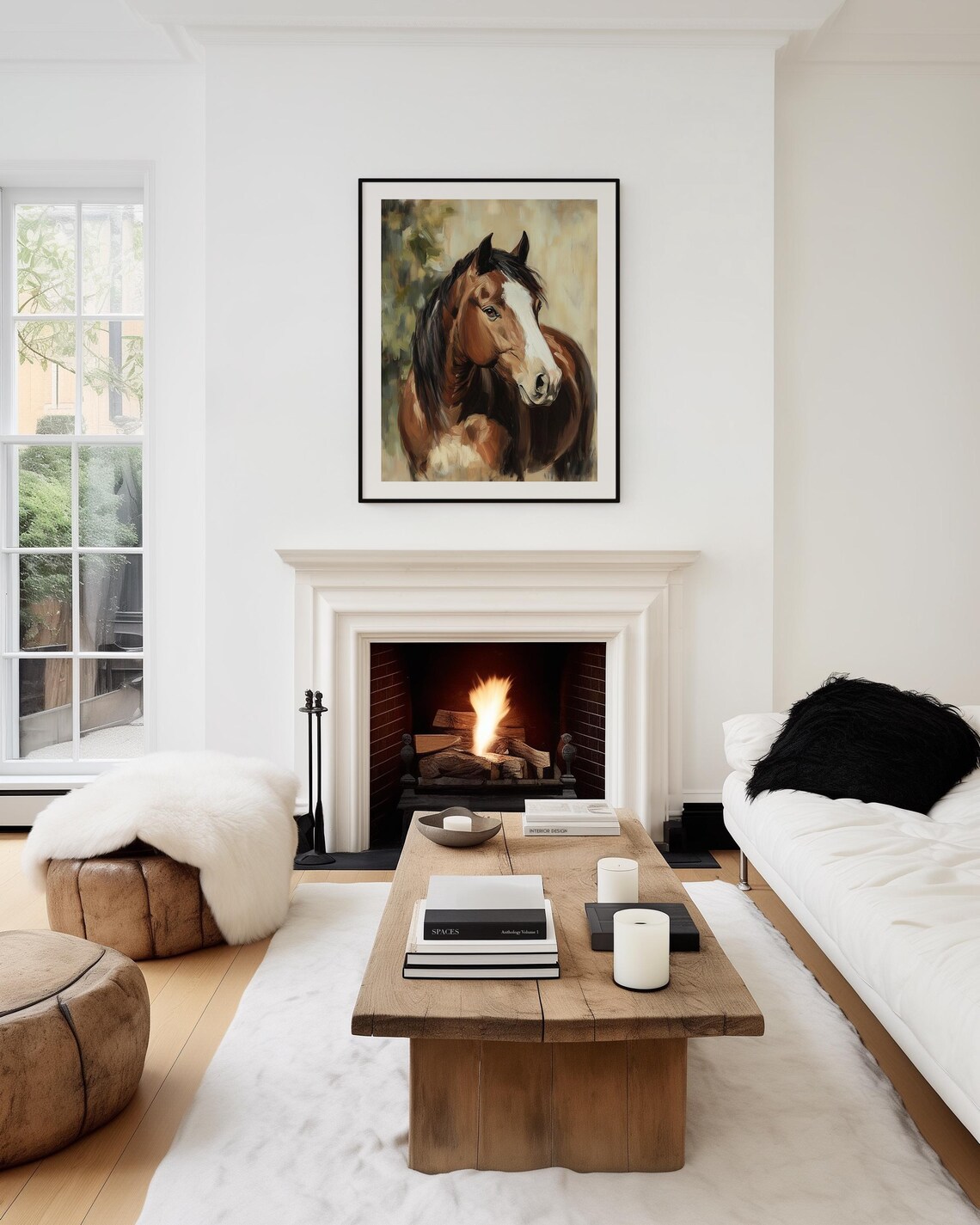 Chestnut Horse Portrait With White Blaze Vintage Equestrian Art Poster - Image 5