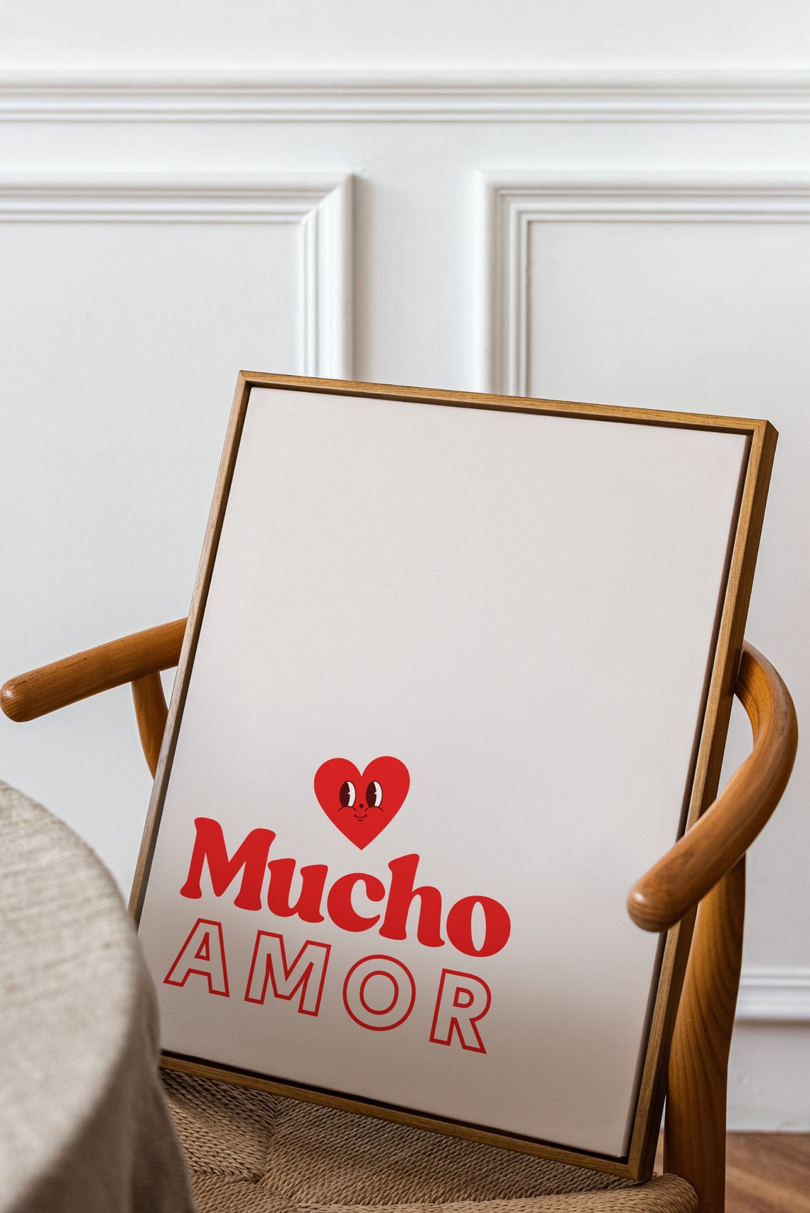 Mucho Amor Red Heart Love Quote Retro Typography Romantic Gift Poster - Image 2