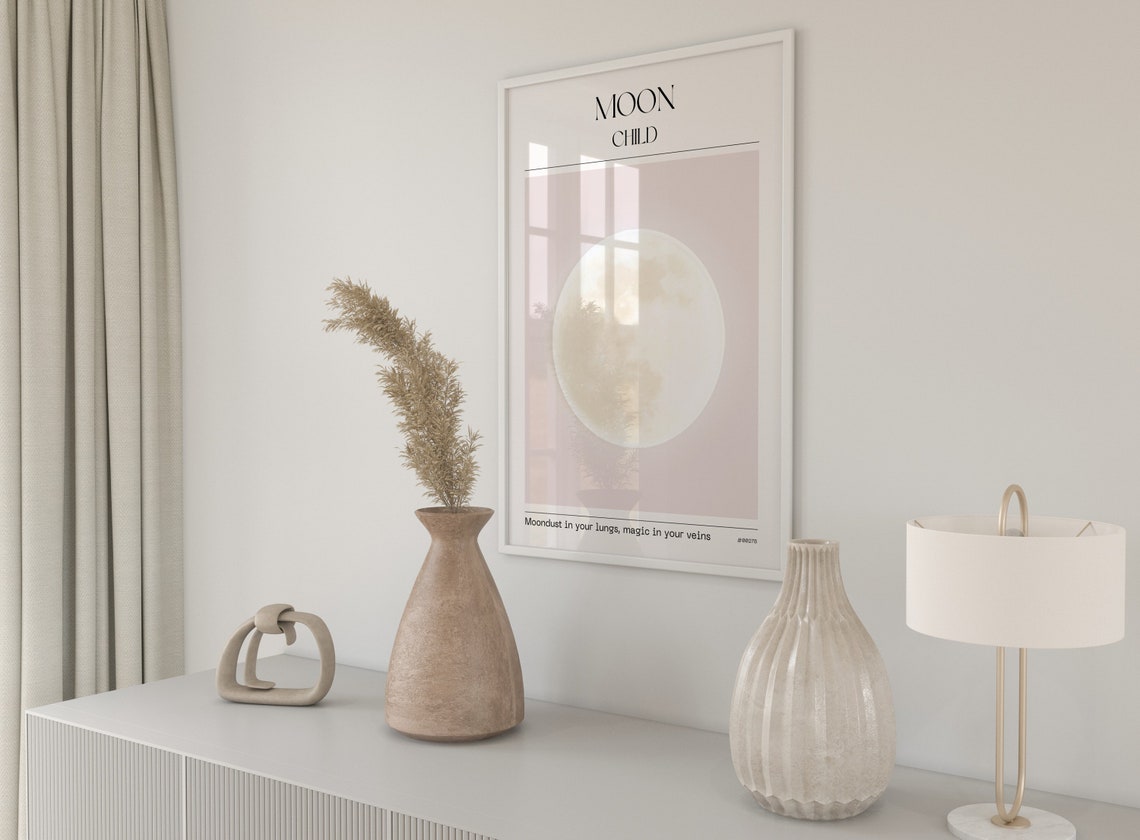 Moon Child Full Moon Blush Pink Spiritual Lunar Magic Poster - Image 3