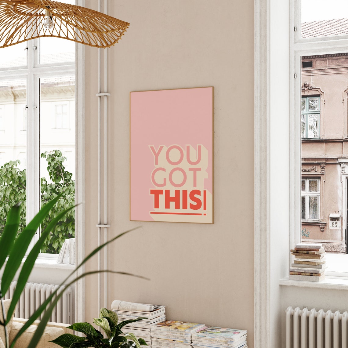 You Got This Pink Layered Typography Motivational Wall Poster - Image 2