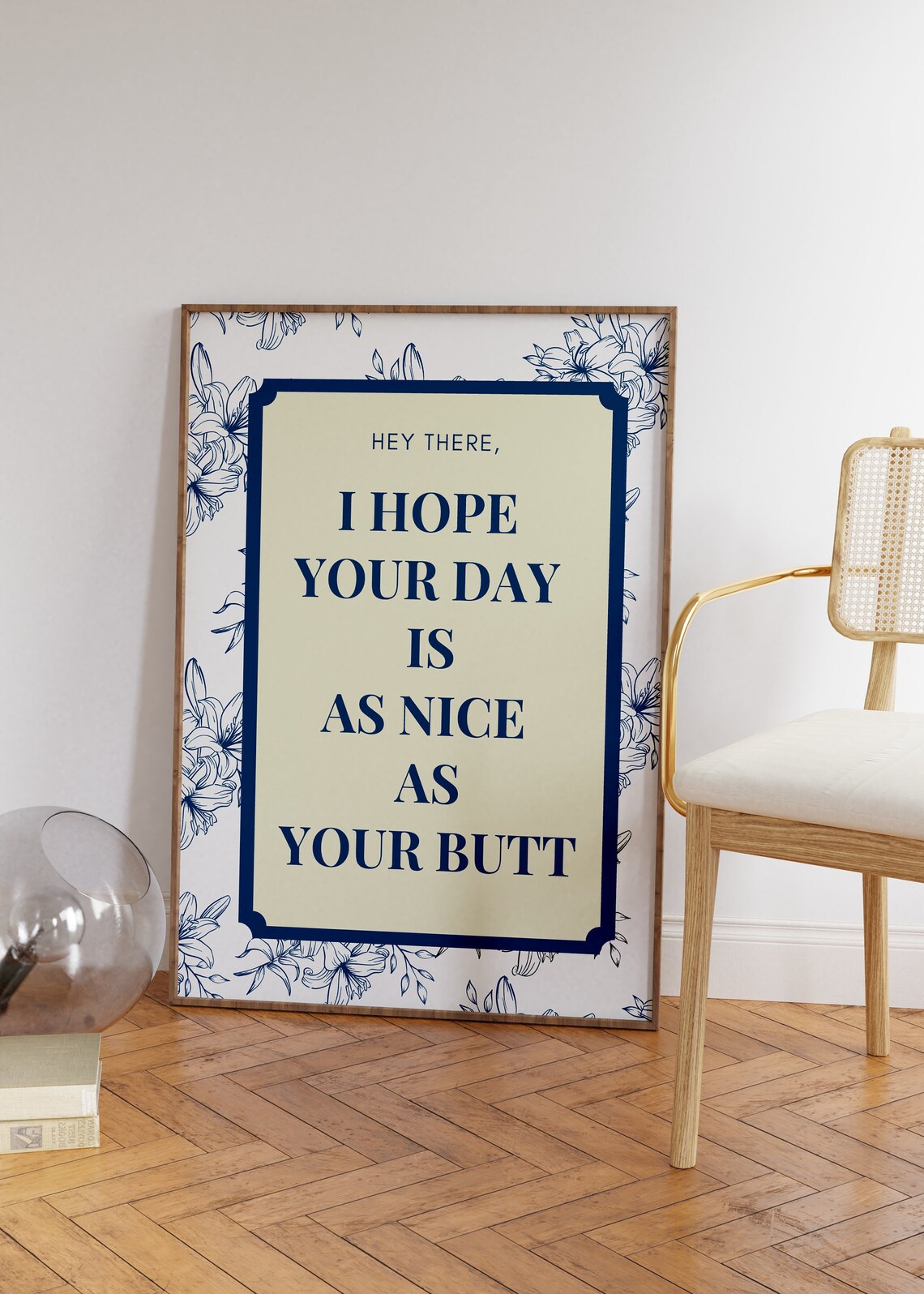 Nice Butt Floral Print, Trendy Dorm Decor - Image 2