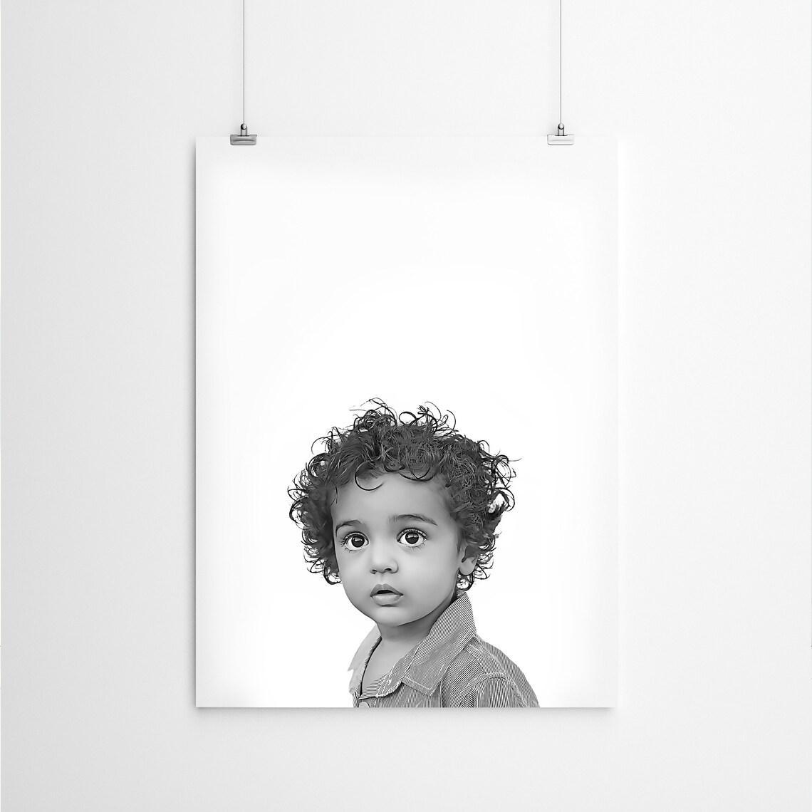 Personalized Peekaboo Child Portrait From Photo Art Print - Image 2