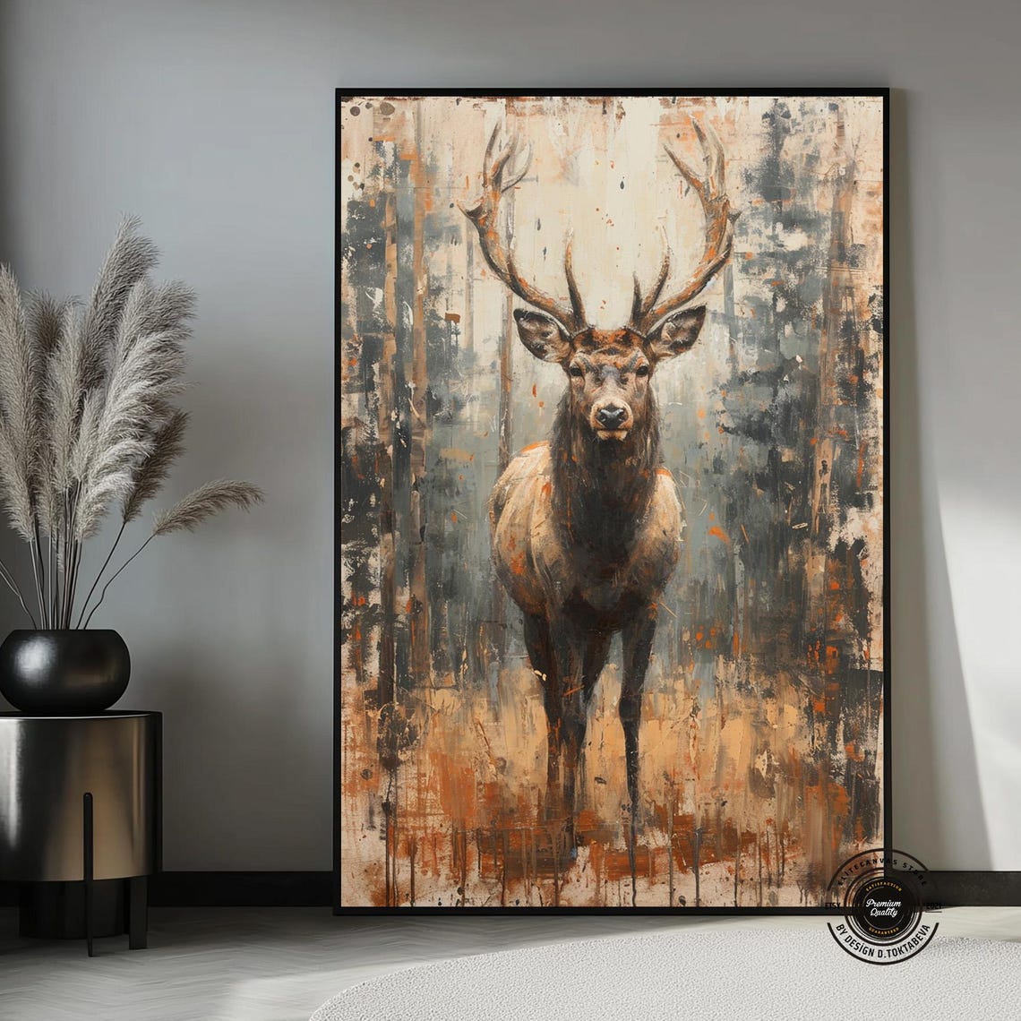 Majestic Stag Canvas Deer Wall Art Animal Portrait Print Rustic Decor Design Ready To Hang Nature