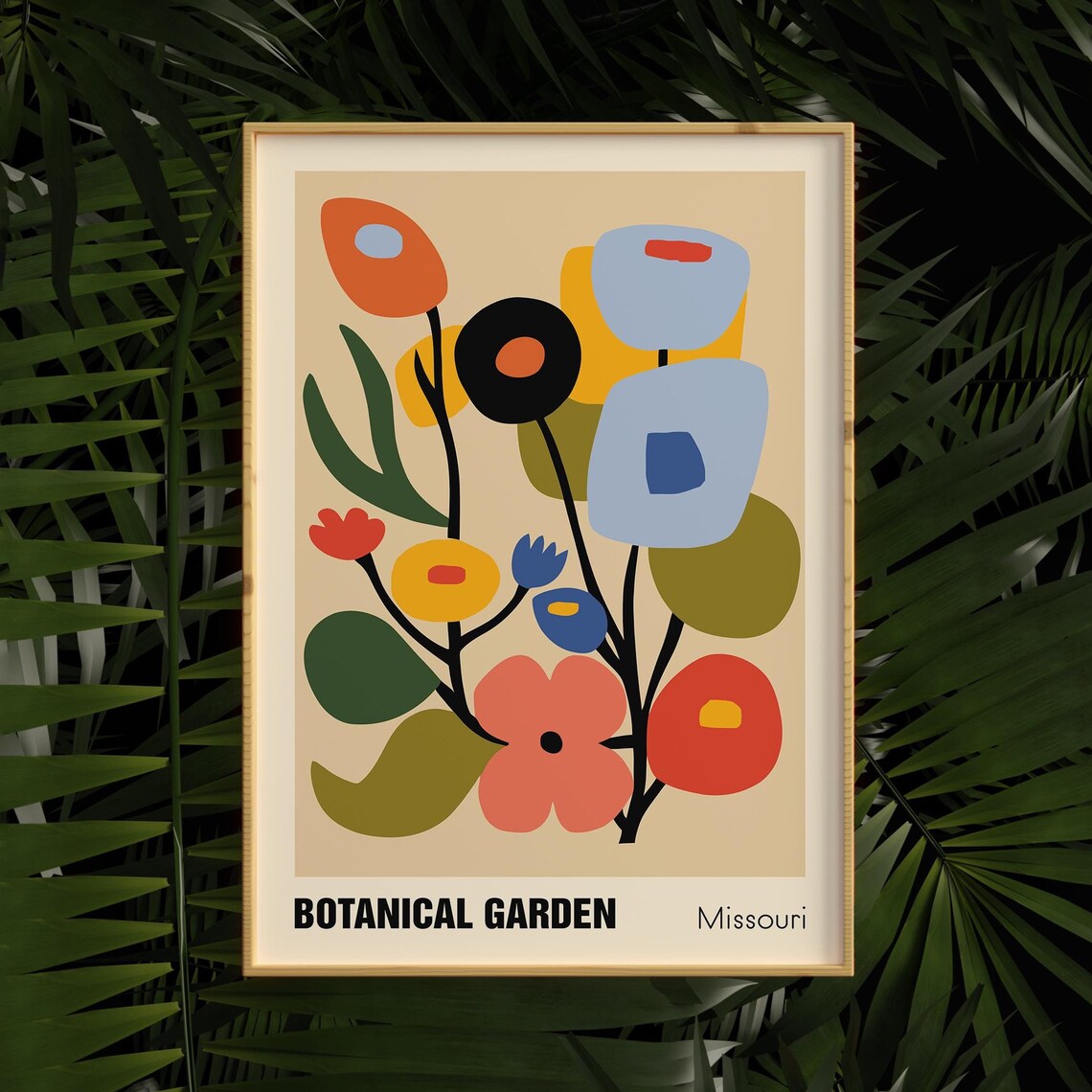 Botanical Garden Missouri Playful Abstract Flower Art Poster
