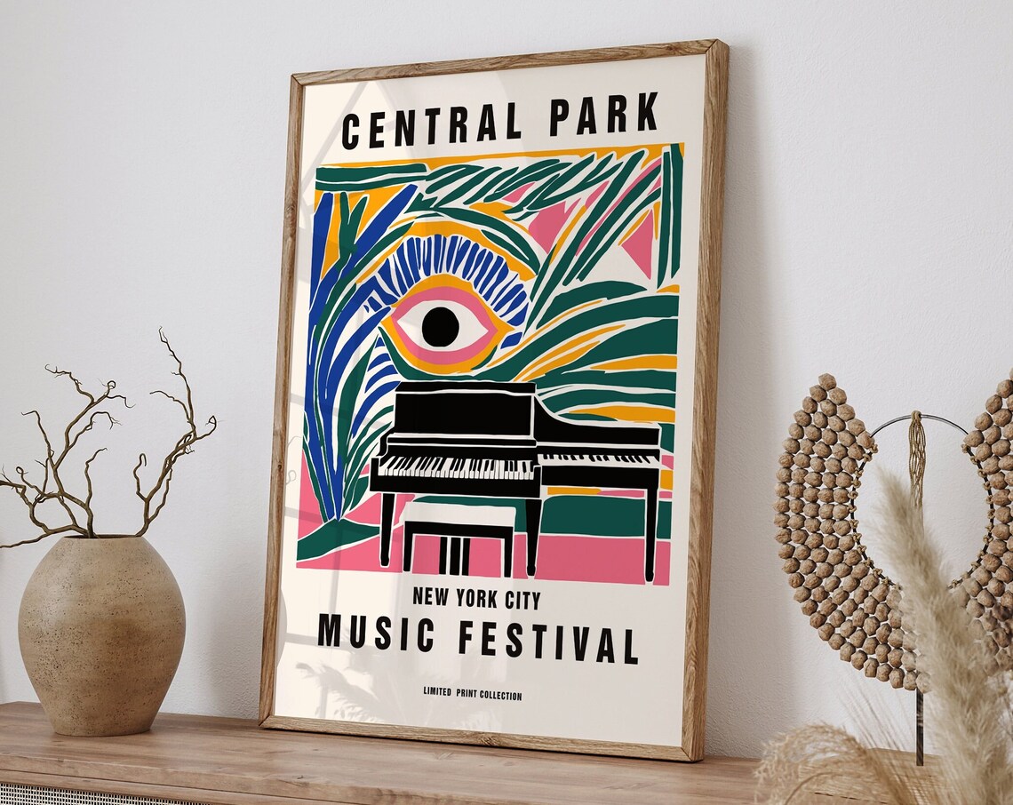 Central Park New York City Music Festival Grand Piano Poster