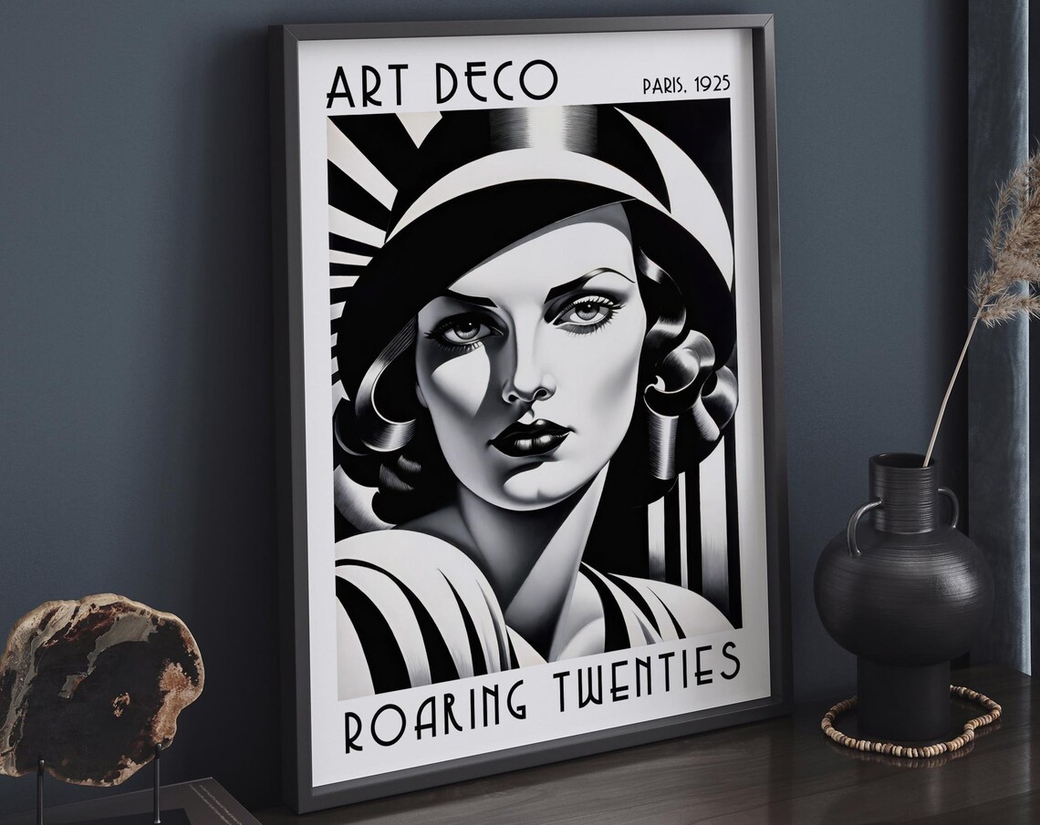 Art Deco Paris 1925 Roaring Twenties Cloche Hat Woman Poster